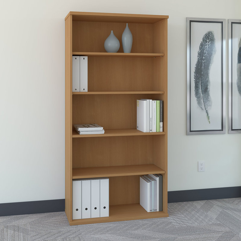 Series C 73" H x 36" W Standard Bookcase, Danish Oak / Sage
