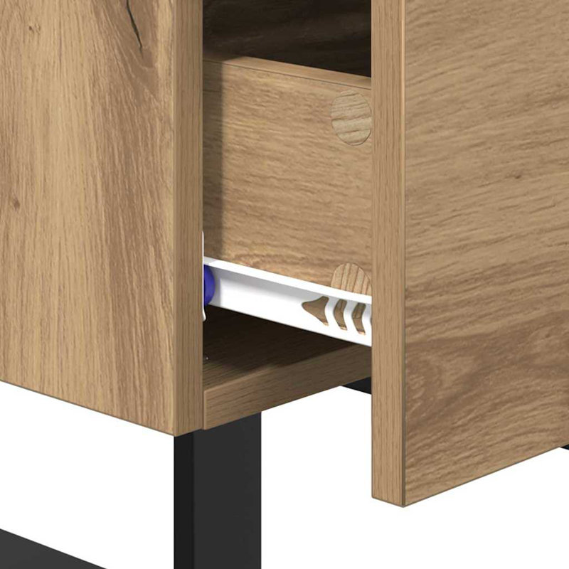 40cm W Manufactured Wood Bedside Table, Artisan Oak