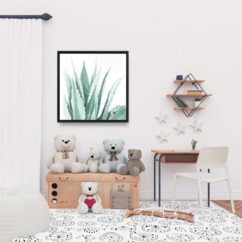 Aquarelle agave - toile encadrée 24 po x 24 po