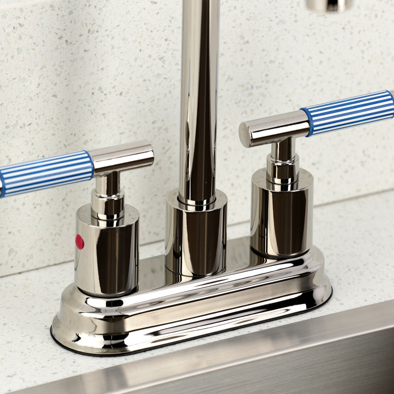 Kingston Brass Synchronous Deck Mount Bar Faucet, Polished Nickel