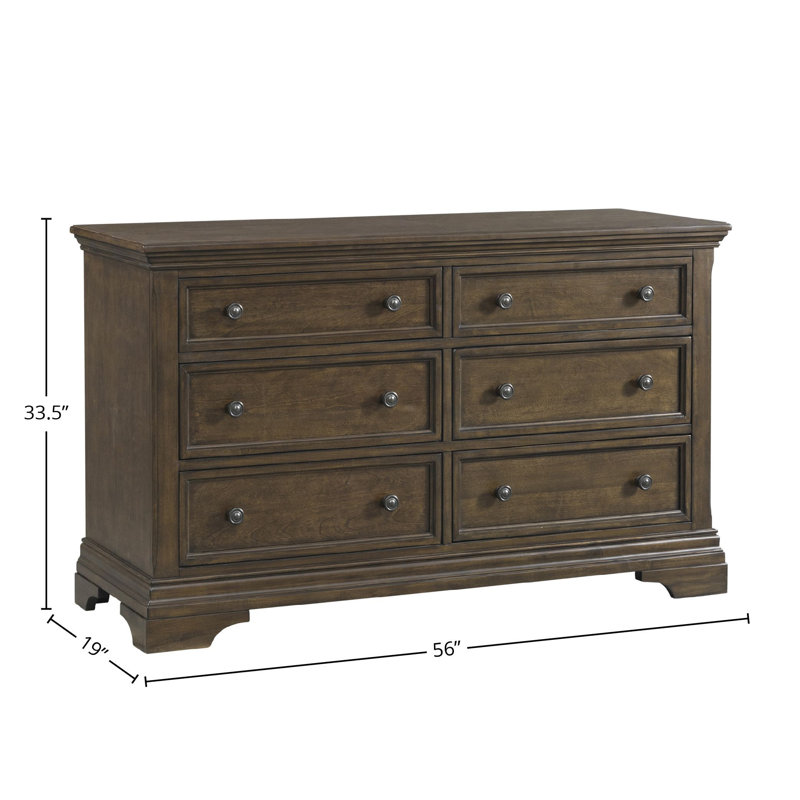 Shayla Kids 6 - Drawer Dresser, Rosewood