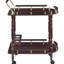 Et chariot en laiton avec tablettes pratiques pour porte-bouteilles de style traditionnel
