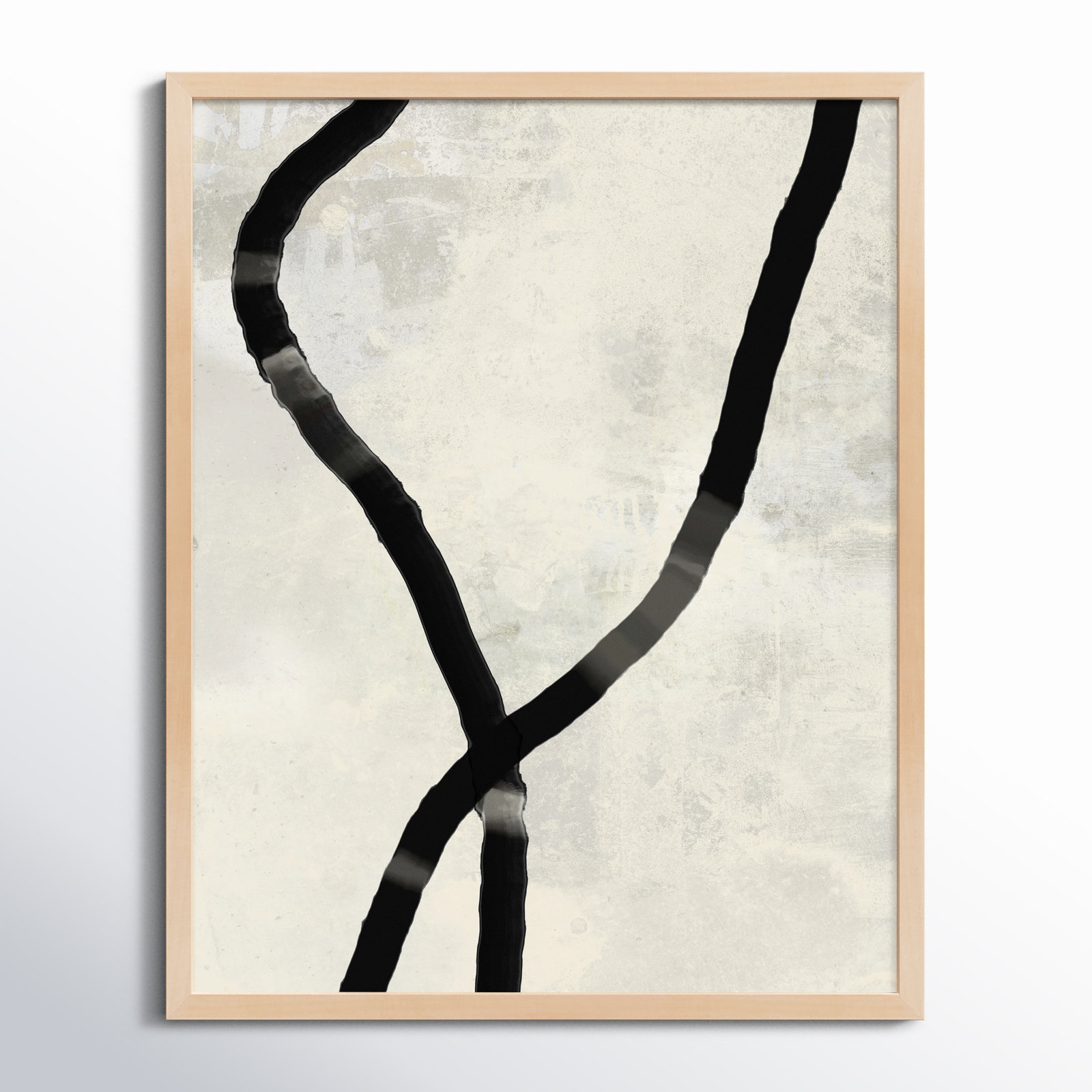 Ropes Series I "Black Rope 5" Print, Brown, 38" H x 30" W x 1.25" D