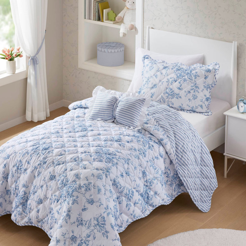 Ensemble de courtepointe 3 pièces avec coussin décoratif