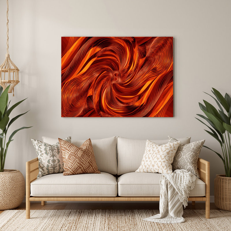 Art mural rouge Op Op 25, H 240 po x l 240 po x P 0,05 po