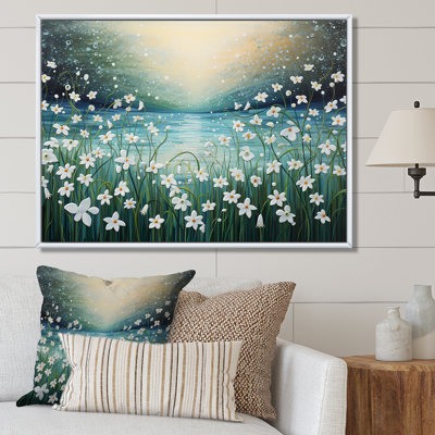 «Snowdrop Flowers Field In Winter II», reproduction sur toile