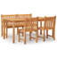 Winigan 4 - Person Teak Solid Wood Patio Dining Set Rectangular Table