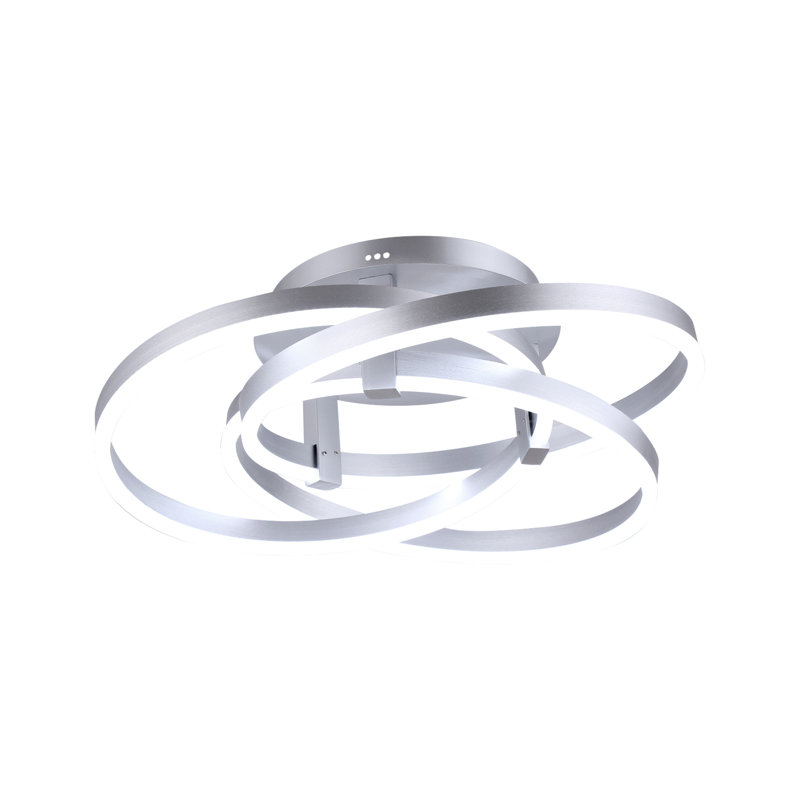 Arlyss 23.2" W 3-Light Integrated LED Semi Flush Mount, Brushed Silver