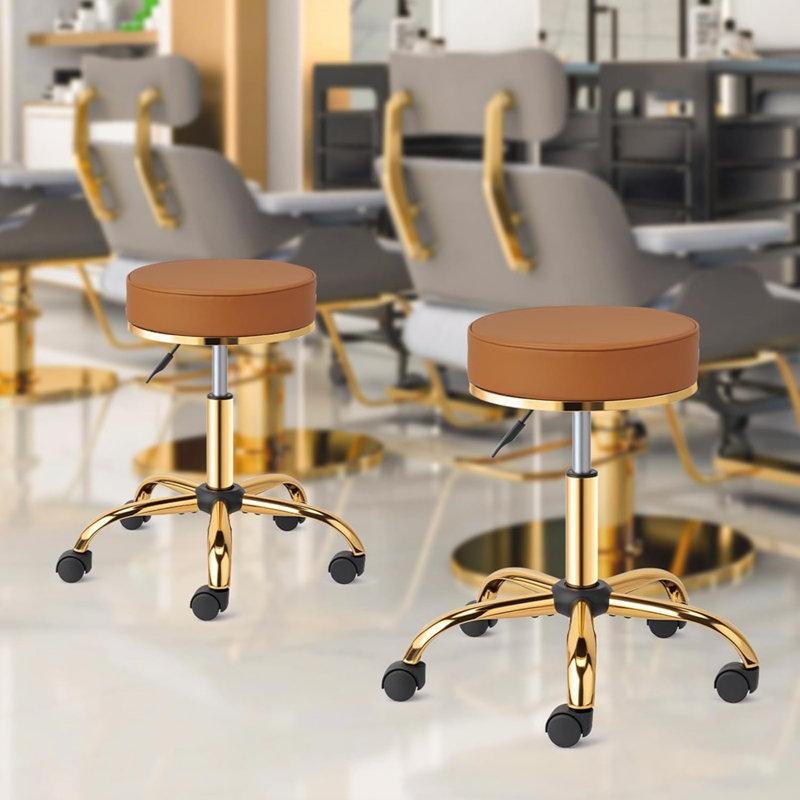 Tabouret ajustable brun doré