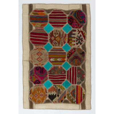 Tapis patchwork fait à la main 3,7 x 5,6 pi Eastern