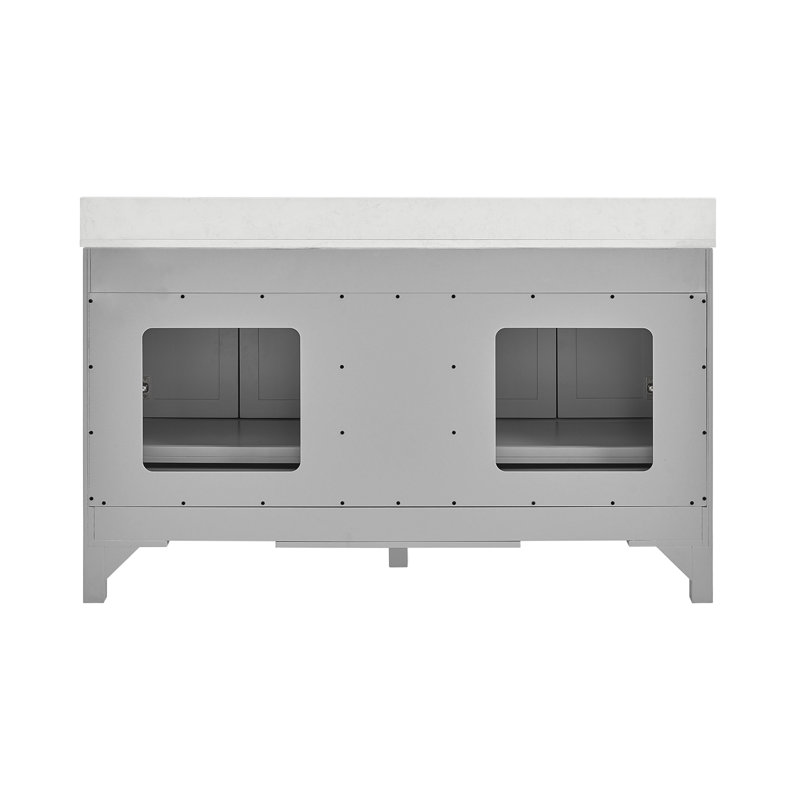 Prannoy 60'' Double Bathroom Vanity with Engineered Stone Top