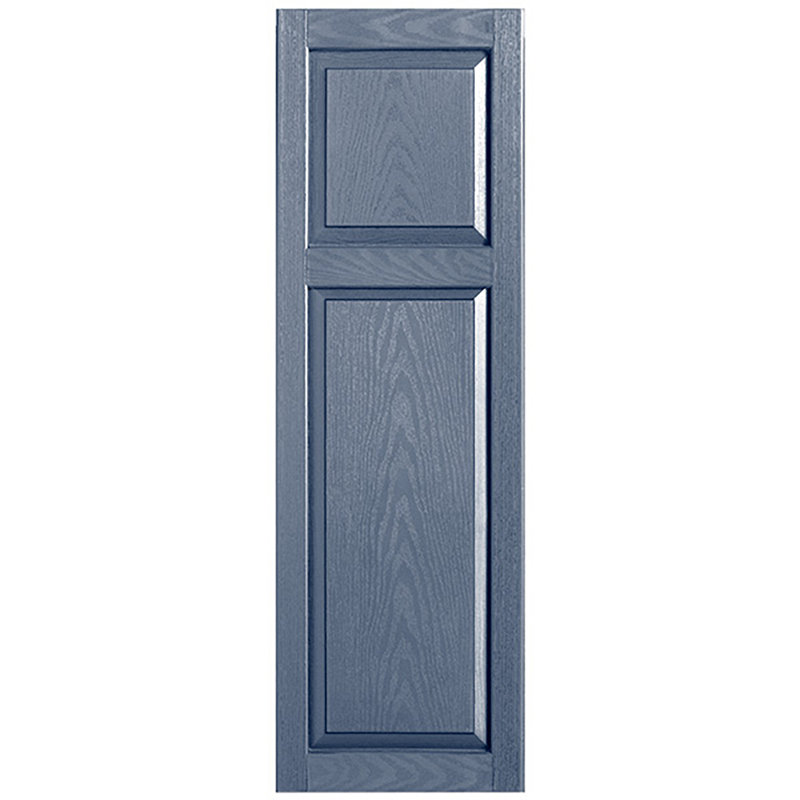 Custom Cottage-style Raised Panel Vinyl Shutters Pair, 15", 54", Blue