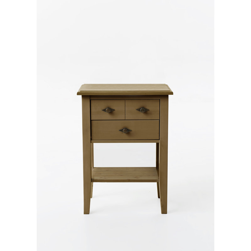 Kelly Solid Wood End Table, Stained and oiled brown/Brown