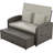 Wicker Rattan Double Chaise Lounge, 2-Person Reclining Daybed with Adjustable Back and Cushions-751396286