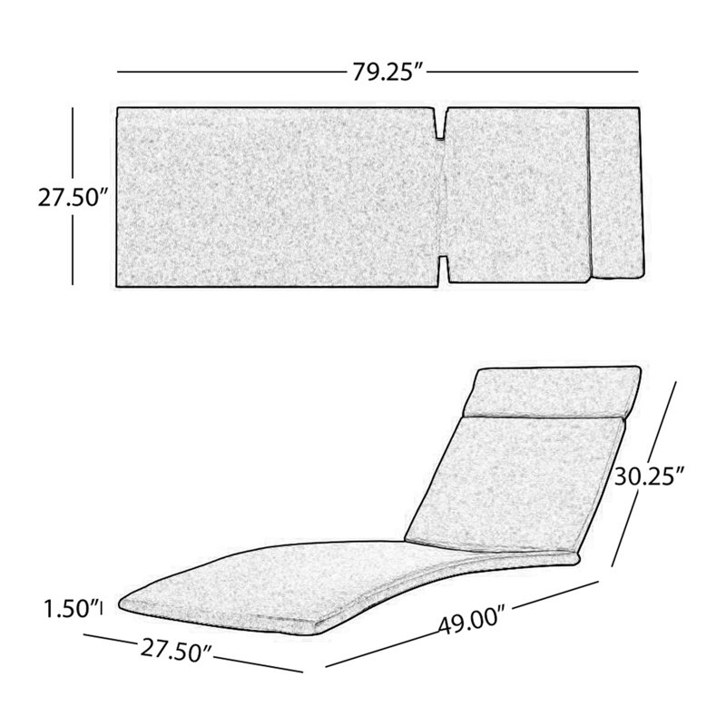 Outdoor Patio Chaise Lounge, Charcoal