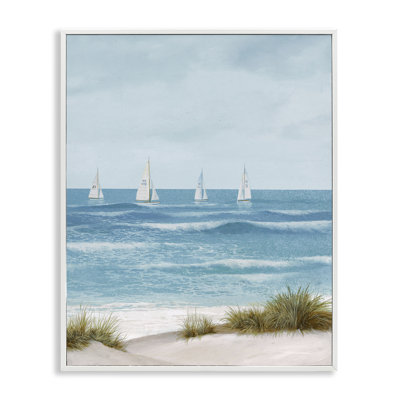 Boats Sailing Away Framed Giclee, design by Lorenzo Collective