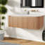 Meuble-lavabo moderne avec lavabo en céramique, marbre de Carrare, fixation murale 42 po