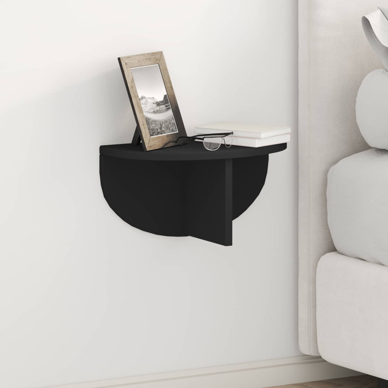 Floating Shelf, Black, 19cm H x 38cm W x 19cm D