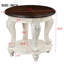 Table de bout ronde 22 pouces deux tons, canapé en bois massif avec tablette, table de coin de salon facile à assembler, beige et plateau espresso