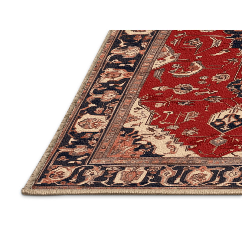 Tapis brun lavable à la machine, Rond 3 pi