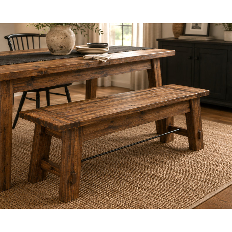 Banc en bois massif Durango, Brown