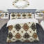 Ensemble de housse de couette moderne à motif vichy brun et beige vichy III-109156202