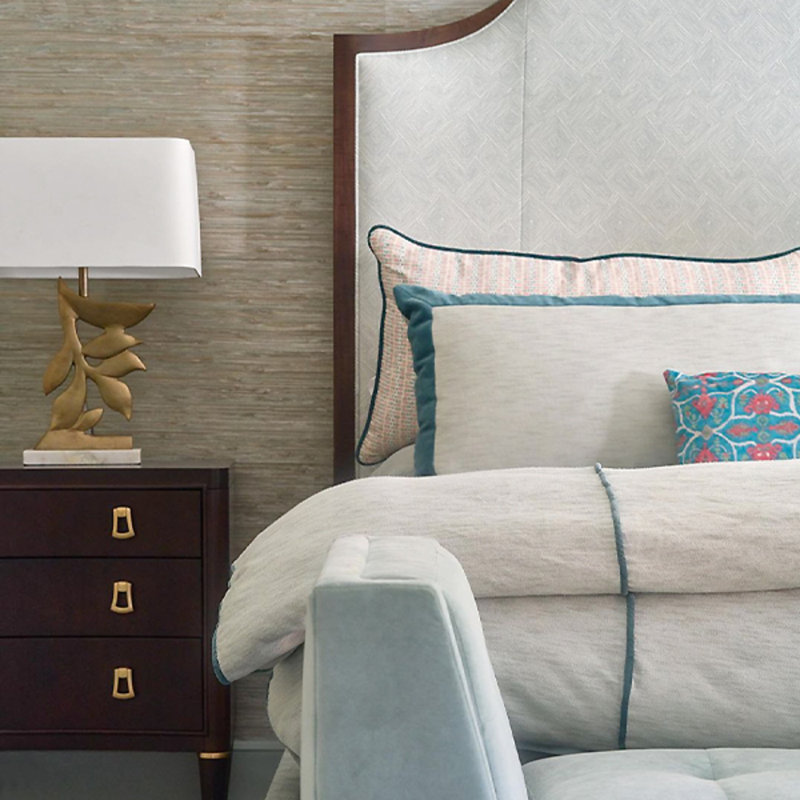 Wendell Upholstered Bench, Casa Blanca, Tuck Water