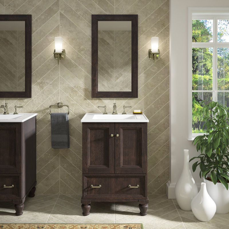 Base de meuble-lavabo simple 24 po Damask, Suède Claret