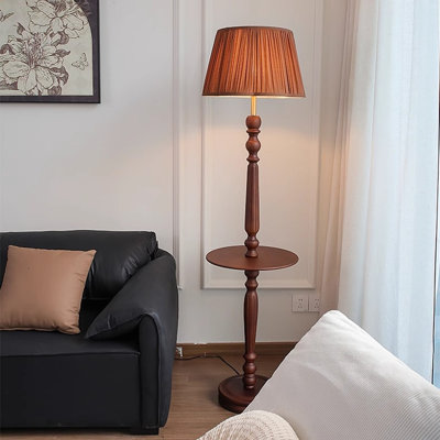 Shelving-Style French-Style Solid Wood Floor Lamp