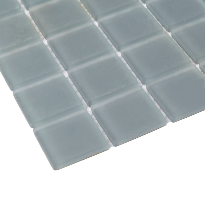 11.8" X 11.8" Matte Finished Glass Mosaic Tile, Dark Gray