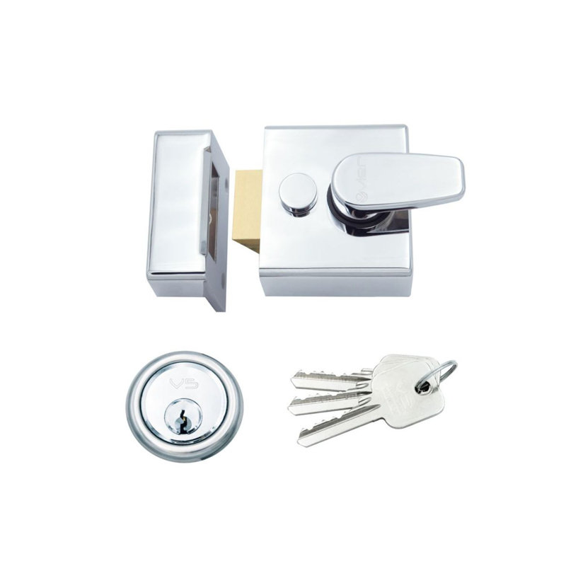 Narrow Nightlatch, Polished Chrome