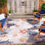 Tapis intérieur / extérieur à motif floral rose / gris Abdalah-2004133286