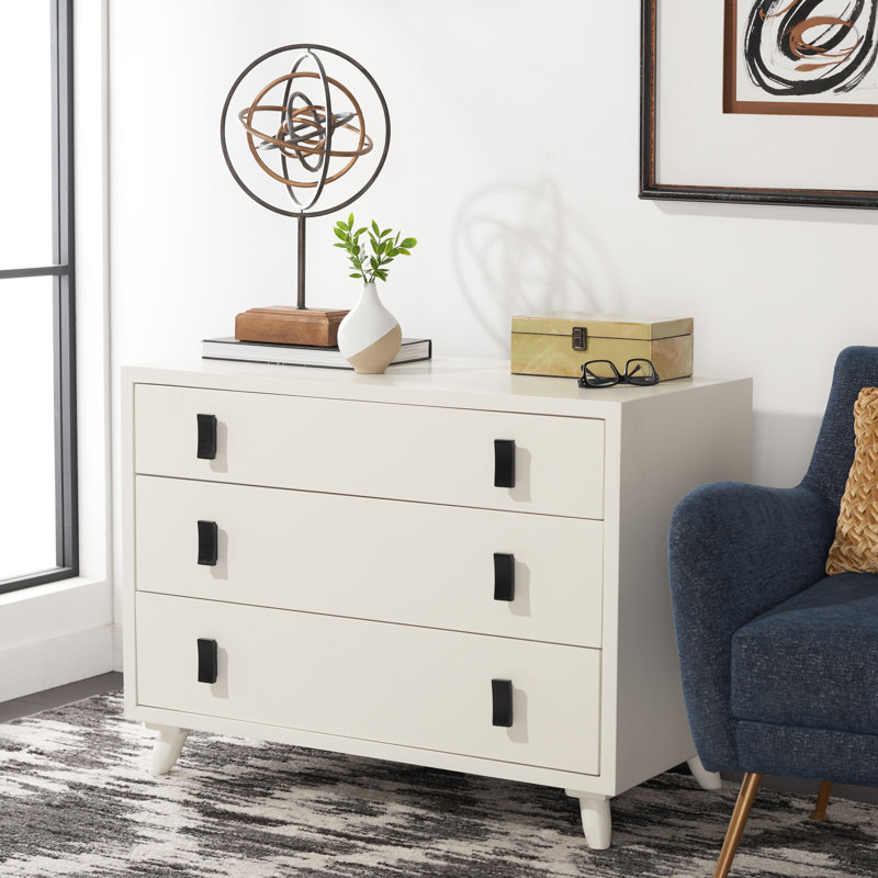 Damanpreet 35.4'' W 3 - Drawer Dresser, White