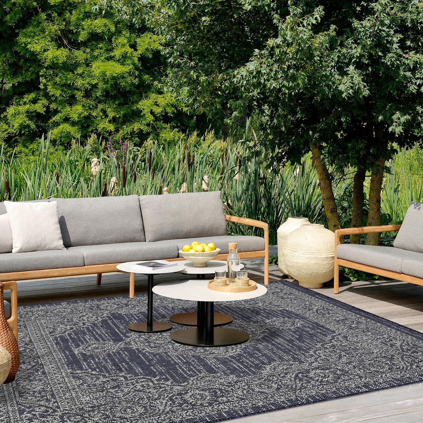 Bungalow Rose Outdoor Rug 9X12 (8'9''X12'2'') Outdoor Patio Rug | Wayfair