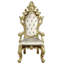 Chaise avec accoudoirs à motif floral La Jolla (ensemble de 2), tissu beige, or antique et brun peint à la main