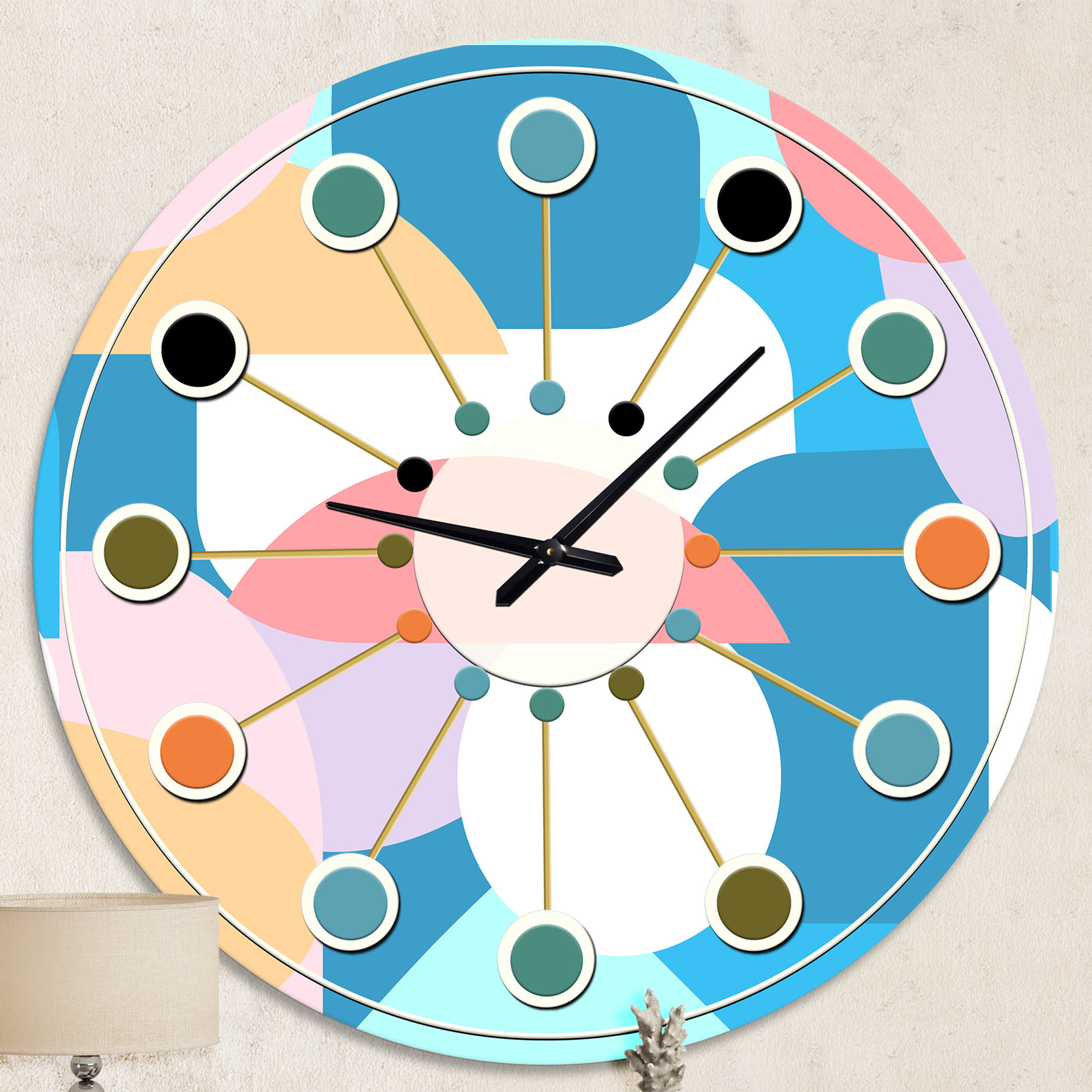 East Urban Home Retro Geometrical Abstract Pattern II - Mid-Century ...