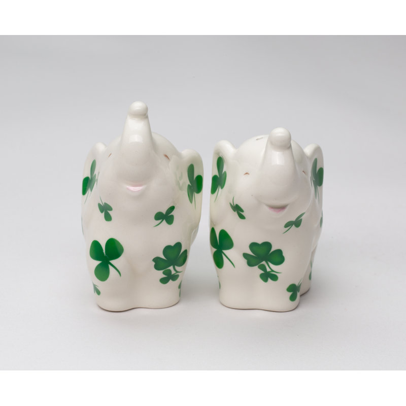 Ensemble de sel et poivre 2 pièces Cosmos cadeaux Éléphant avec trèfles