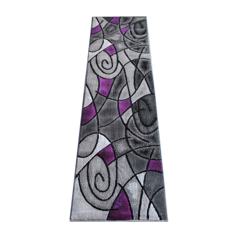 Sioar Modern Abstract Pattern Olefin Accent Area Rug, Runner 2' x 7'