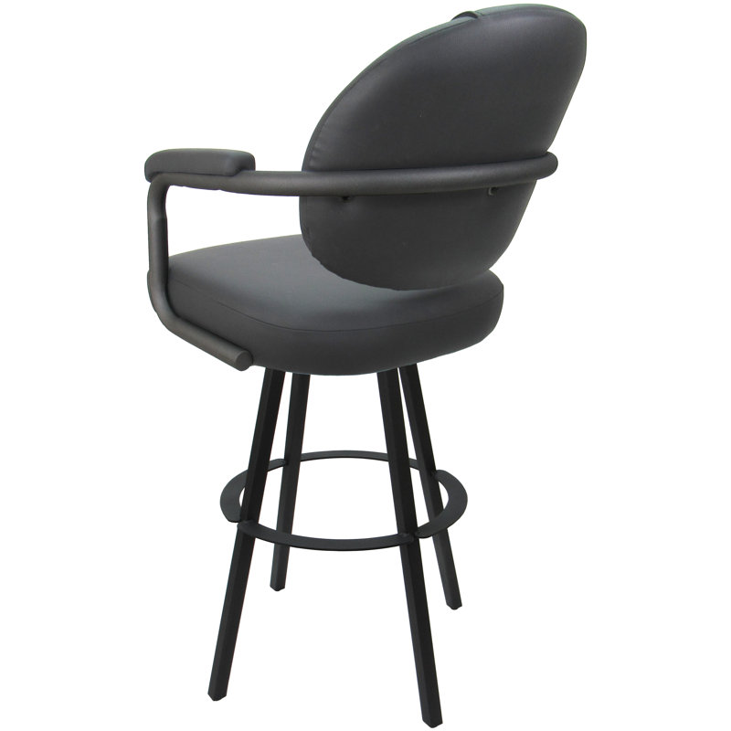Tabouret de comptoir pivotant en métal Lavenia - base Warren, Vinyle grise / structure grise