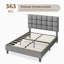 Size Modern Upholstered Bed Frame with Adjustable Square Tufted Headboard-93363910-99170188