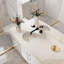 Robinet de salle de bain mural noir mat à 3 trous, robinet de lavabo surdimensionné avec poignées leviers doubles, corps en laiton, 4,8 gal / min