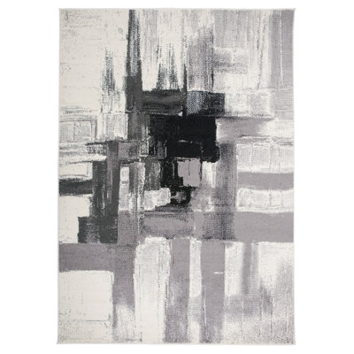 Doucette Abstract Cream/Black/Gray Area Rug