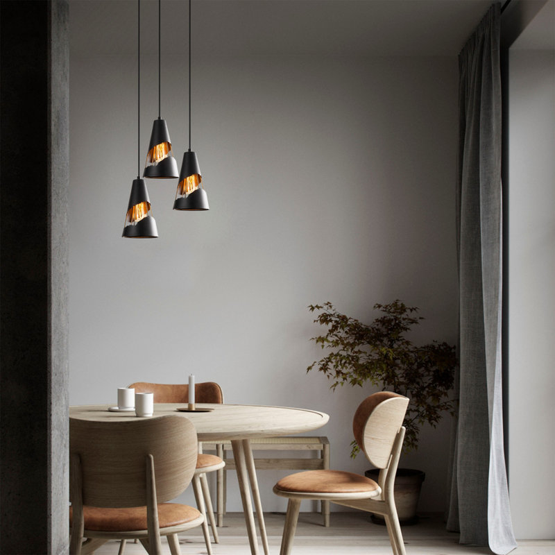 Luminaire suspendu conique à 3 lumières Philo
