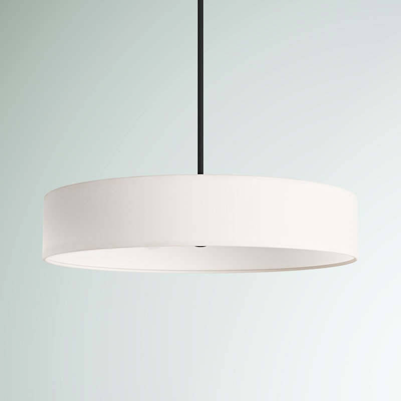 Lustre tambour Ashtun, Noir, Blanc cassé, 4