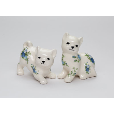 Cats With Blue Roses Salt And Pepper