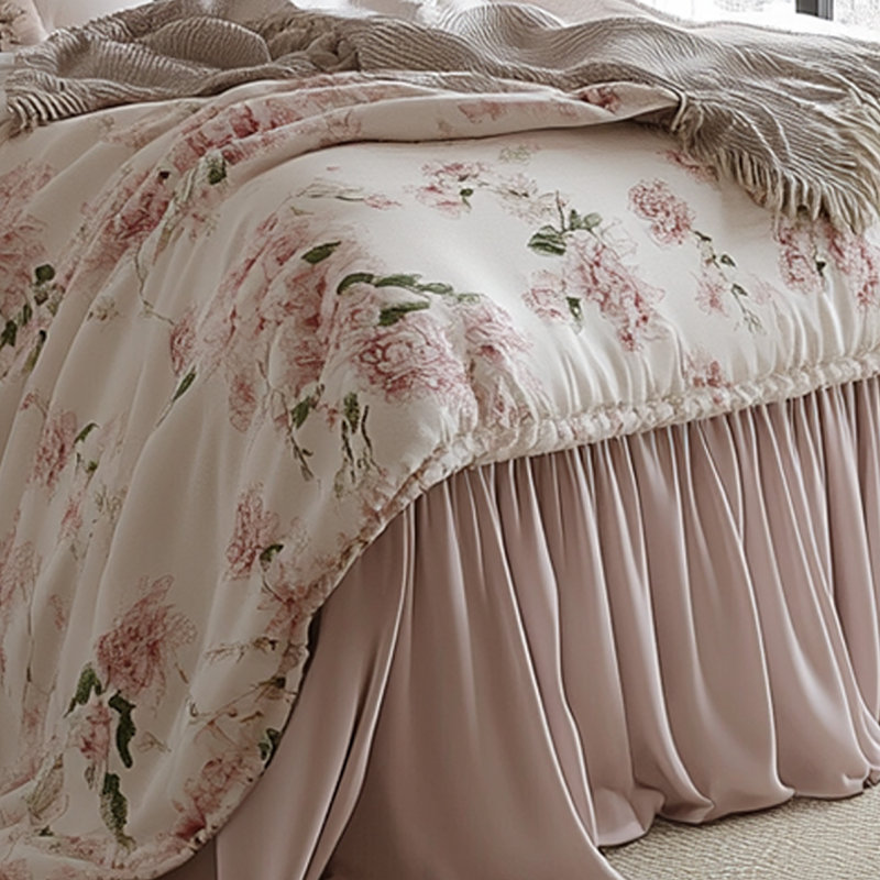 Romantic Rose Floral Bed Skirt