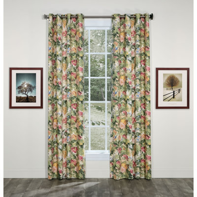 Virginia Multi Traditional Cotton Floral Grommet Panels