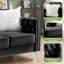 Canapé-causeuse pour salon avec 2 coussins et housse amovible, petits fauteuils rembourrés en velours pour chambre à coucher, bureau ou appartement-1559228618
