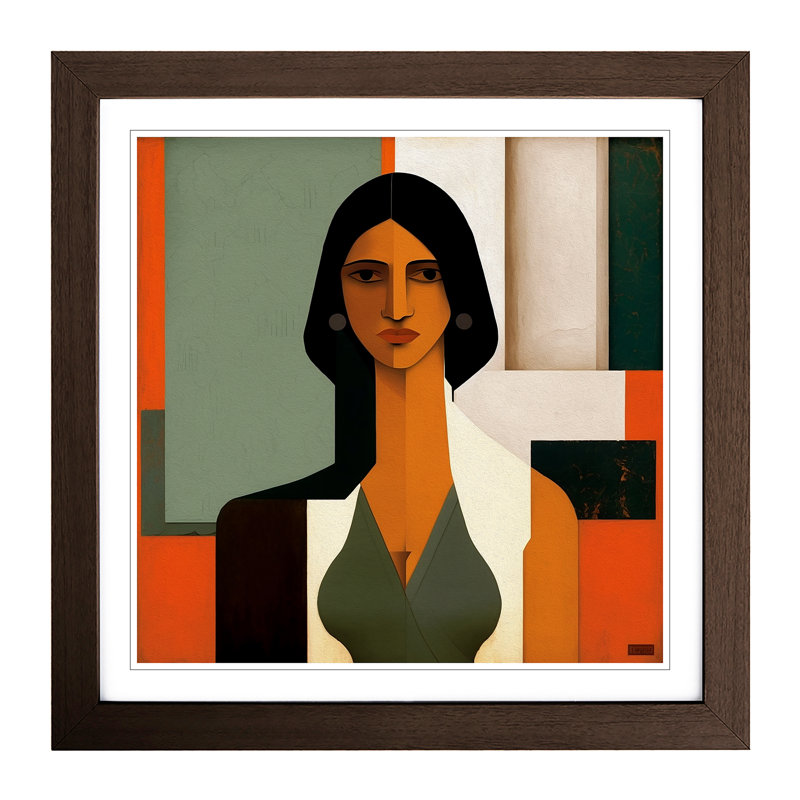 Indian Woman Suprematism No.1 - Framed Print, Walnut