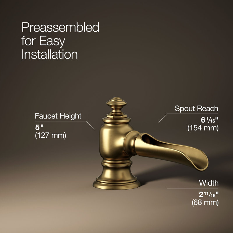 Artifacts® Flume Widespread Bathroom Faucet, Vibrant Brushed Modern Brass